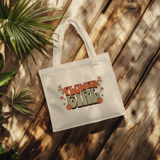 Blumenmädchen – Boho Retro Floral  Tragetasche