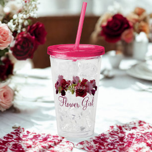 Blumenmädchen Brautjungfer Geschenk Florales Hochz Acryltrinkbecher