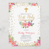 Blumenmädchen Erste Heilige Kommune Einladung (Vorne/Hinten)