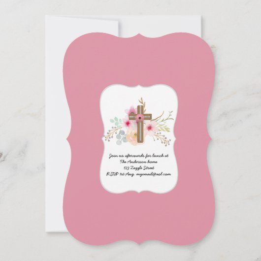 Blumenmädchen Erste Kommunioneinladungen Chic Einladung (Rückseite)