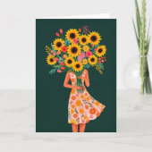 Blumenmädchen farbenfroh dankeskarte (Vorderseite)