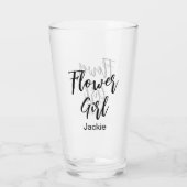 Blumenmädchen Hochzeit Schwarz-weißer Glass Cup Glas (Rückseite)