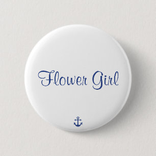 Blumenmädchen-Hochzeitsknöpfe Button