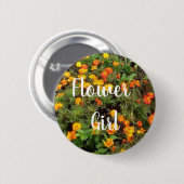 Blumenmädchen im Vintage Botanischen Garten Button (Vorne & Hinten)
