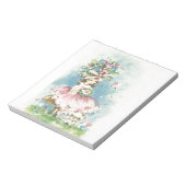 Blumenmädchen im Vintage-Stil Notizblock (Rotiert)