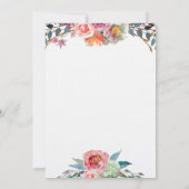 Blumenmädchen im Wasserfarbenbereich - Einladung z (Rückseite)