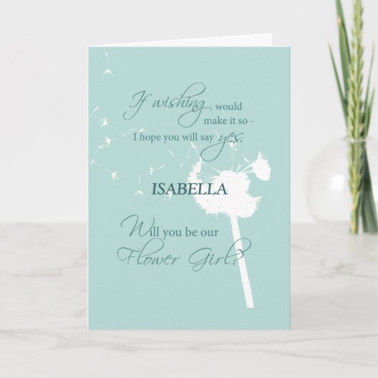 Blumenmädchen, Individuelle Name Dandelion Einladu Einladung (Vorderseite)
