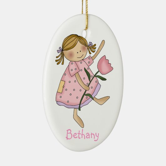 Blumenmädchen Keramik Ornament (Rechts)