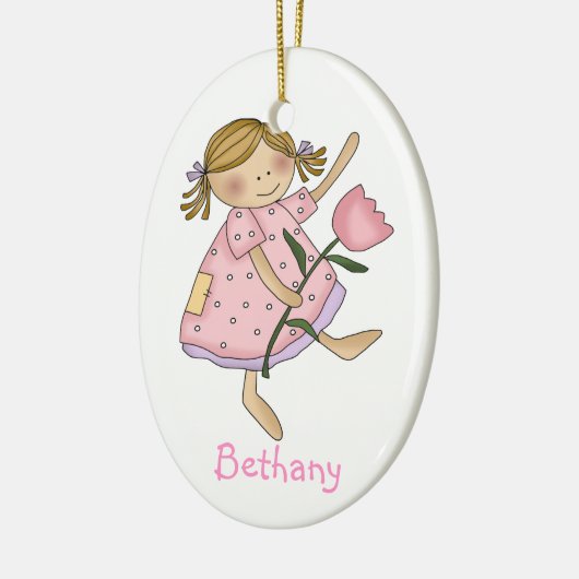 Blumenmädchen Keramik Ornament (Links)