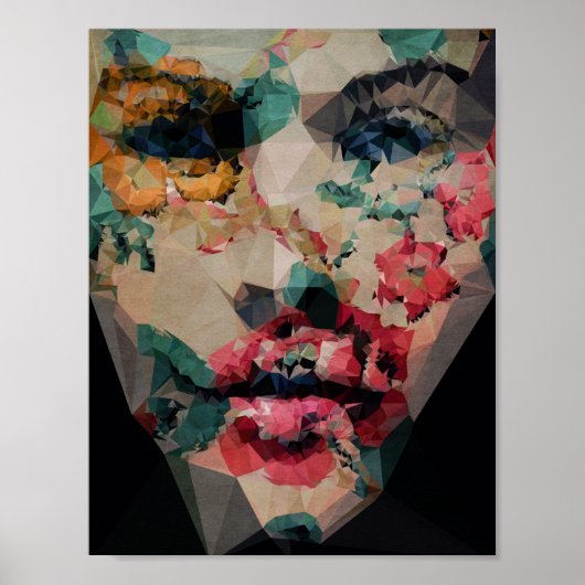 Blumenmädchen - Kubistika von Boris Draschoff Poster (Vorne)