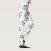 Blumenmädchen Leggings - Schwarz auf Weiß (Rechts)