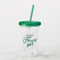 Blumenmädchen Name Green Script Bridal Wedding Ges