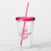 Blumenmädchen Name Pink Bridal Hochzeitsgeschenk Acryltrinkbecher (Rückseite)