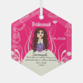 Blumenmädchen oder Hochzeitsmädchen Ornament Aus Glas (Vorderseite)