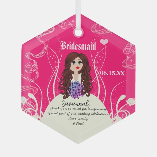 Blumenmädchen oder Hochzeitsmädchen Ornament Aus Glas (Vorderseite)