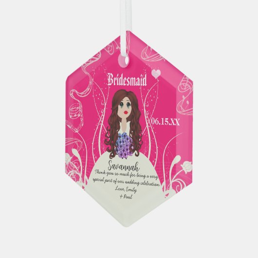 Blumenmädchen oder Hochzeitsmädchen Ornament Aus Glas (Vorderseite Links)