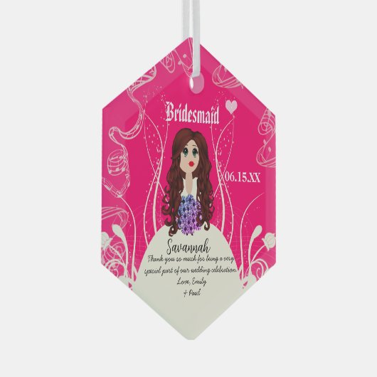 Blumenmädchen oder Hochzeitsmädchen Ornament Aus Glas (Vorderseite Rechts)