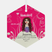 Blumenmädchen oder Hochzeitsmädchen Ornament Aus Glas (Rückseite)