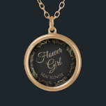 Blumenmädchen Personalisiert Hochzeit Necklace-Ges Vergoldete Kette<br><div class="desc">Diese wunderschöne vergoldete Halskette ist als Hochzeitsgeschenk oder Gunst für Blume konzipiert. Es wurde zur Koordination mit unserer Gold Foil Elegant Wedding Suite konzipiert und verfügt über eine goldene Imitat-Folie, die mit dem Text "Flower Girl" geblüht ist, sowie über einen Ort, um ihren Namen einzugeben. Ein schöner Weg, um ihr...</div>