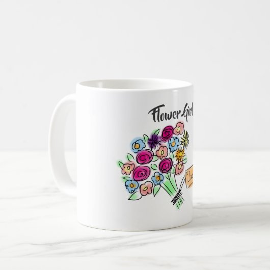 Blumenmädchen Personalisierte Blume Kaffeetasse (Vorderseite Links)