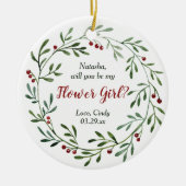 Blumenmädchen Personalisierter Vorschlag Grünreath Keramik Ornament (Vorne)