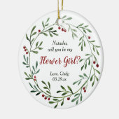 Blumenmädchen Personalisierter Vorschlag Grünreath Keramik Ornament (Links)