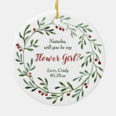 Blumenmädchen Personalisierter Vorschlag Grünreath Keramik Ornament (Hinten)
