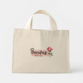 Blumenmädchen Pink Rose Tote Beutel - Wertvoller K Mini Stoffbeutel (Rückseite)