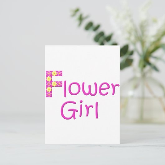Blumenmädchen Postkarte (Stehend Vorderseite)