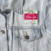 BLUMENMÄDCHEN Regenbogen-Herzen Streusel Chic Hoch Button (Beispiel)