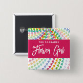 BLUMENMÄDCHEN Regenbogen-Herzen Streusel Chic Hoch Button (Vorne & Hinten)