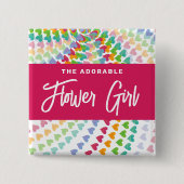 BLUMENMÄDCHEN Regenbogen-Herzen Streusel Chic Hoch Button (Vorderseite)