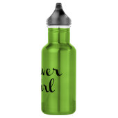 Blumenmädchen Retro-Skript Schwarz auf Grün Trinkflasche (Rechts)