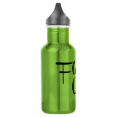 Blumenmädchen Retro-Skript Schwarz auf Grün Trinkflasche (Links)