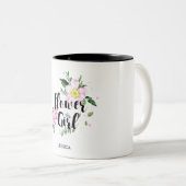 Blumenmädchen Rosa Blumenwasser Hochzeit Zweifarbige Tasse (VorderseiteRechts)