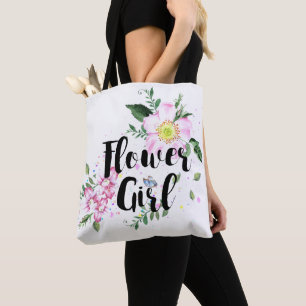 Blumenmädchen Rosa Errötendes Florales Wasserfarbe Tasche