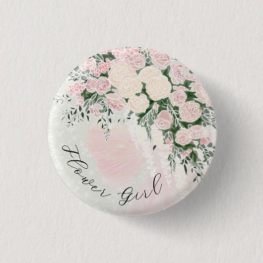 Blumenmädchen-Rosé-Bowle Wisteria-Blumenstrauß  Button (Vorderseite)