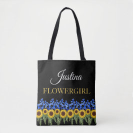 Blumenmädchen Rustikale Bluebells & Sonnenblumen H Tasche