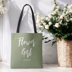 Blumenmädchen Sage Grün Hochzeitstasche Tasche