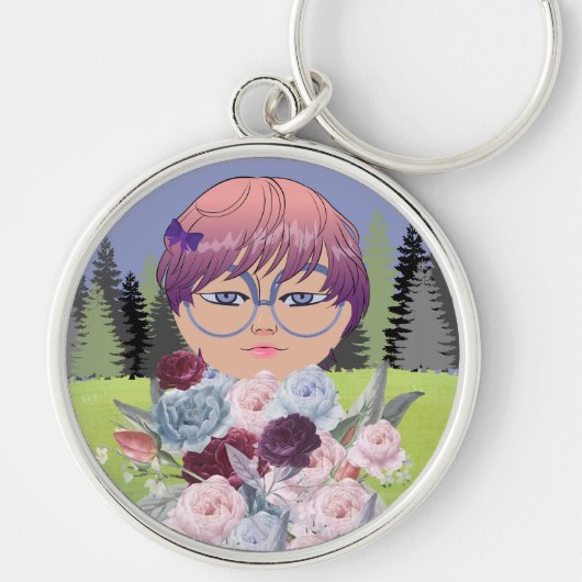 Blumenmädchen Schlüsselanhänger (Vorne)