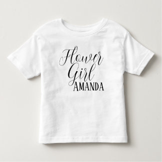 Blumenmädchen Schwarz Moderne Skript Custom Weddin Kleinkind T-shirt