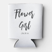 Blumenmädchen Schwarz-weißes Brautparty Hochzeit Dosenkühler (Vorderseite)