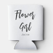 Blumenmädchen Schwarz-weißes Brautparty Hochzeit Dosenkühler (Rückseite)