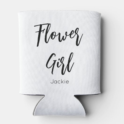 Blumenmädchen Schwarz-weißes Brautparty Hochzeit Dosenkühler (Rückseite)