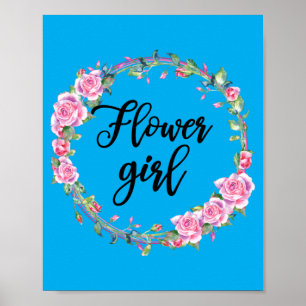 Blumenmädchen-Shirt Mädchen Hochzeit Passende Brau Poster