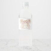 Blumenmädchen-Tauf-Blumenbogen Wasserflaschenetikett (Vorderseite)