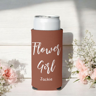 Blumenmädchen Terrakotta Braune Hochzeit  Selters Dosenkühler