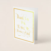 Blumenmädchen Vielen Dank Gold Foil Card Folienkarte (Vorderseite)