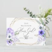 Blumenmädchen | Violet Anemone Floral Einladung (Stehend Vorderseite)