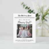 Blumenmädchen-Vorschlag, Brautparty-Zeitung Postkarte (Stehend Vorderseite)